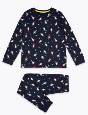 Bavlněn&aacute; pyžamov&aacute; souprava s&nbsp;potiskem tučň&aacute;ka (1&ndash;16&nbsp;let)