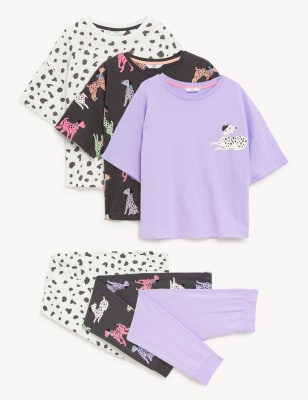 

M&S Collection Pack de 3 pijamas 100% algodón de dálmatas (6-16 años) - Grey Mix, Grey Mix