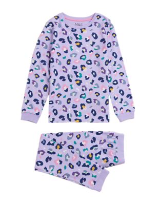 

Girls M&S Collection Cotton Rich Leopard Print Pyjamas (7-16 Yrs) - Lilac Mix, Lilac Mix