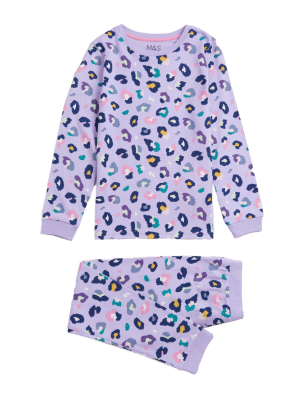 

Girls M&S Collection Cotton Rich Leopard Print Pyjamas (7-16 Yrs) - Lilac Mix, Lilac Mix