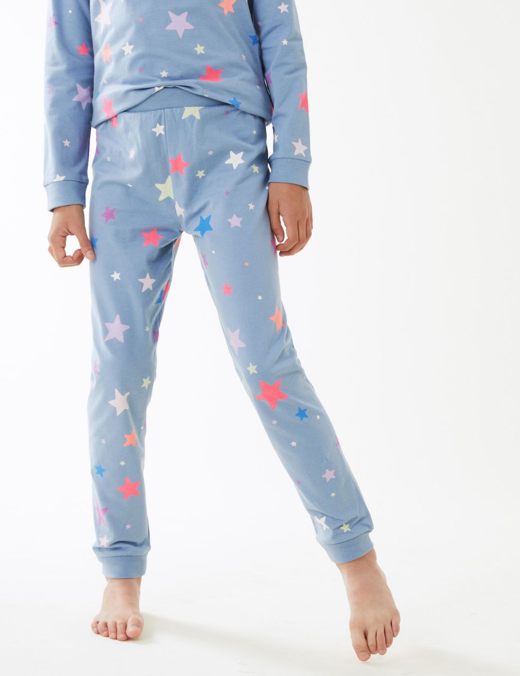 Pure Cotton Star Print Pyjamas (7-16 Yrs) image 3