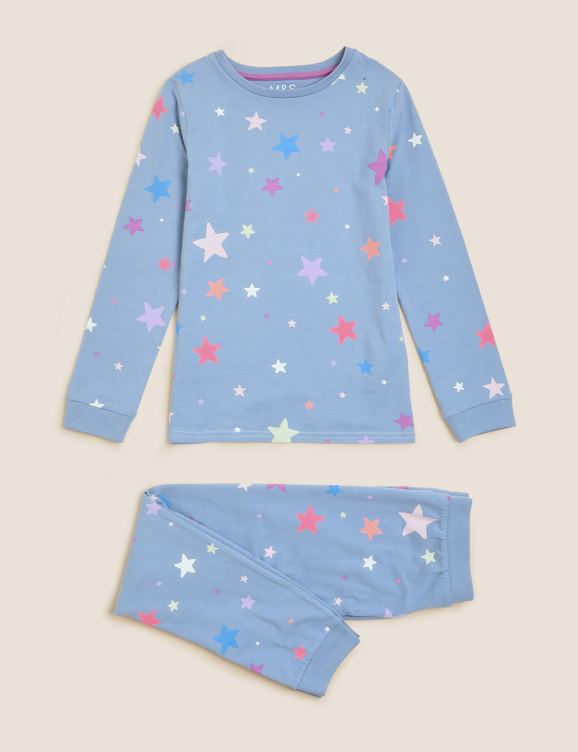 Pure Cotton Star Print Pyjamas (7-16 Yrs)