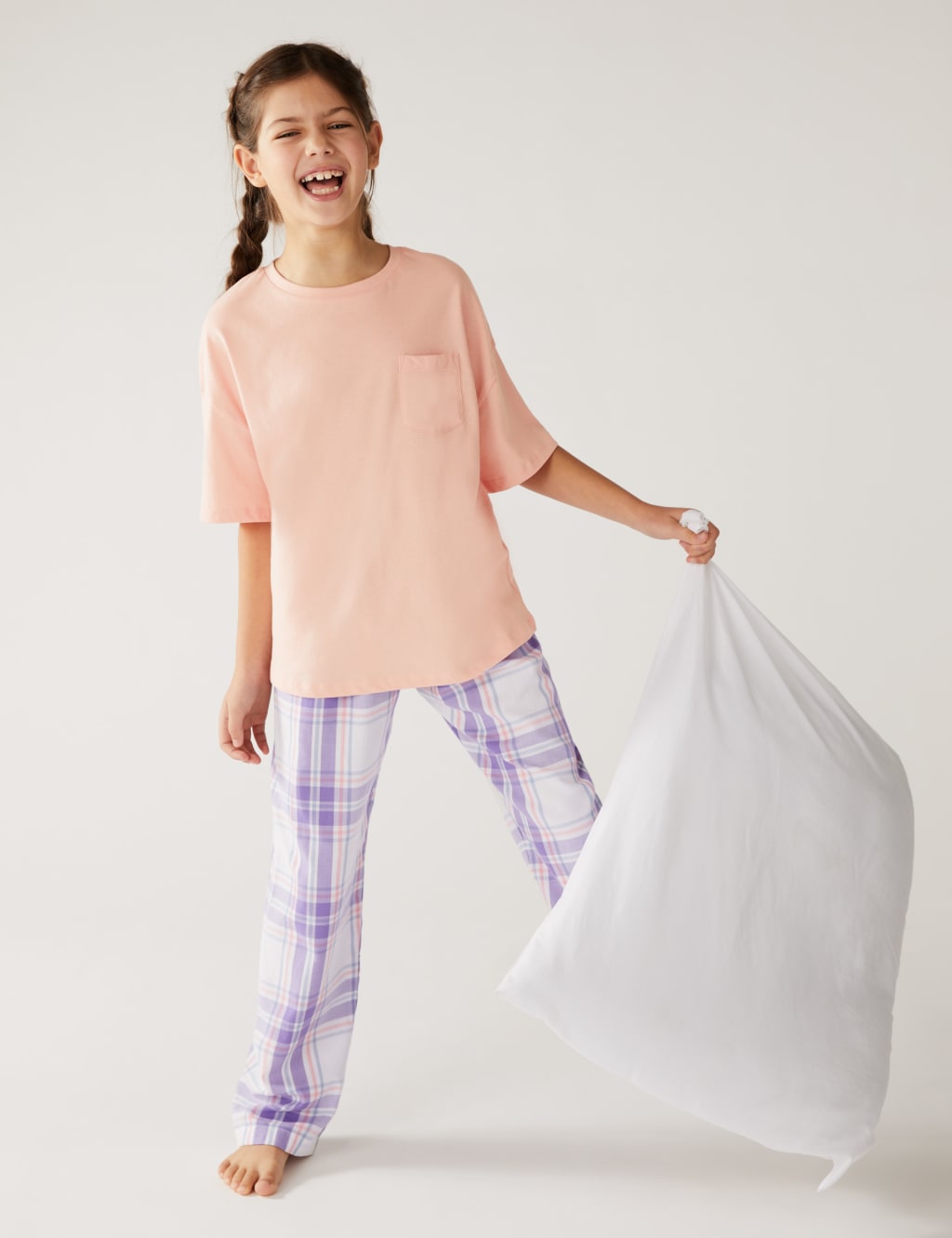 2pk Pure Cotton Checked Pyjama Sets (6-16 Yrs) image 2