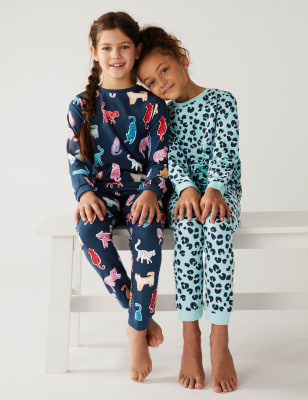 

Pack de 2 pijamas 100% algodón de leopardo (6-16 años) - Blue Mix, Blue Mix