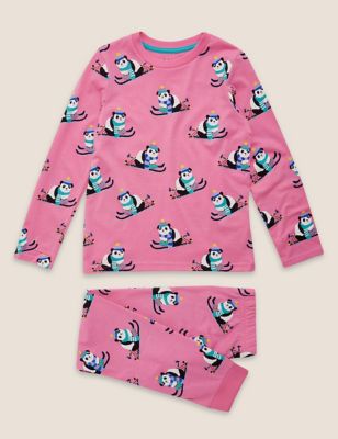 Pure Cotton Panda Print Pyjama Set (6-16 Yrs) 