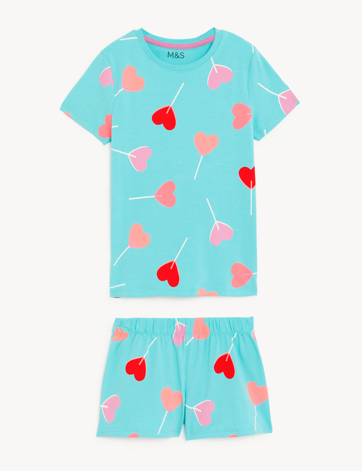 Cotton Rich Heart Lolly Short Pyjama Set