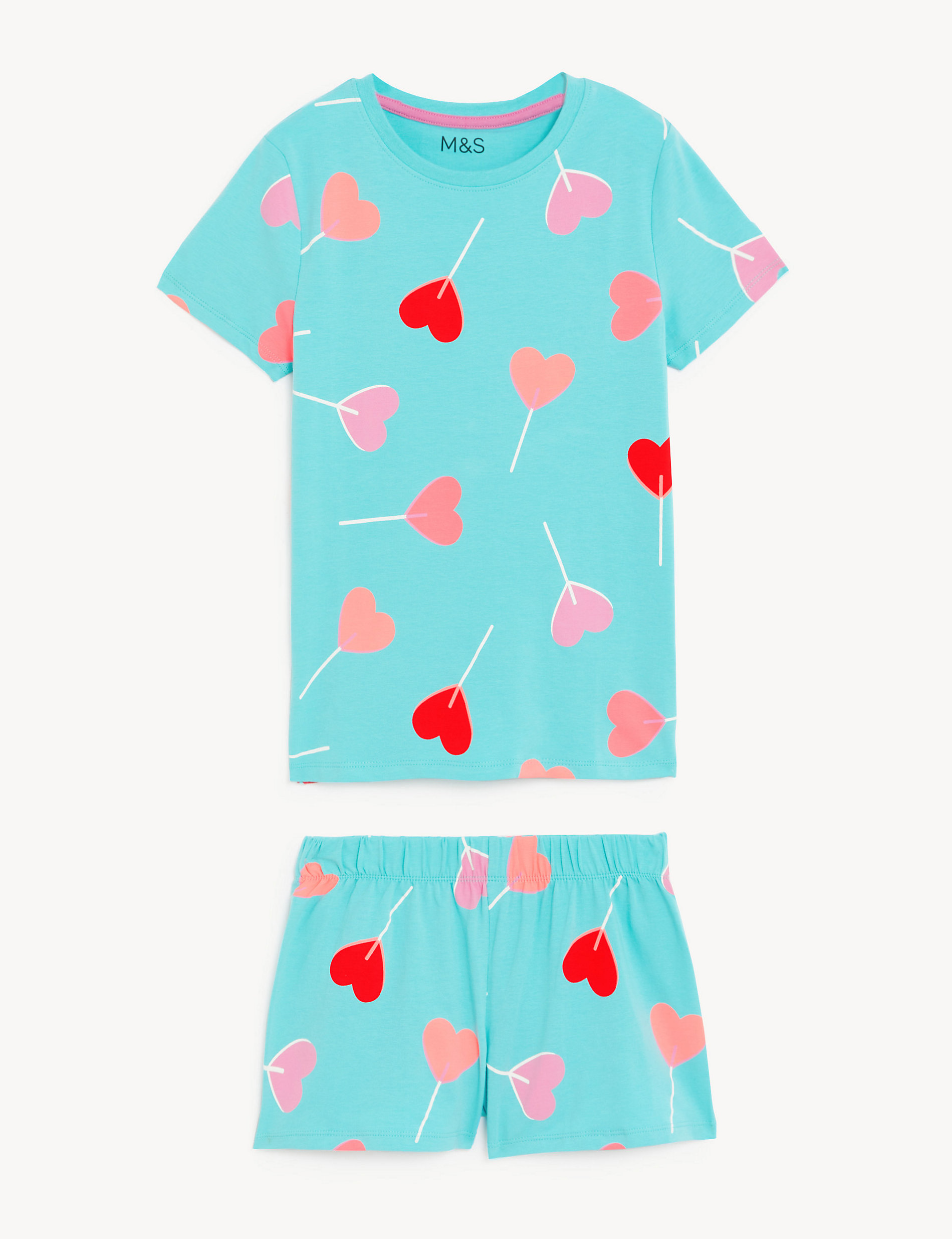 Cotton Rich Heart Lolly Short Pyjama Set (7-16 Yrs)