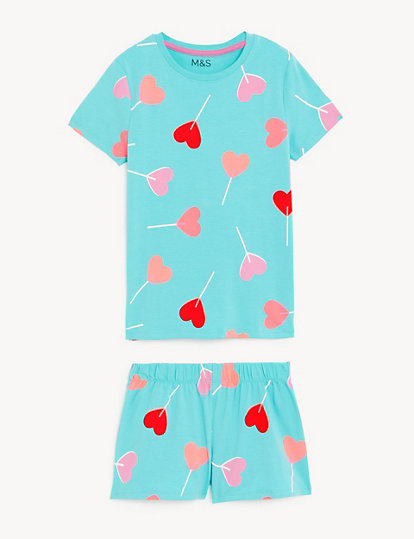 Cotton Rich Heart Lolly Short Pyjama Set