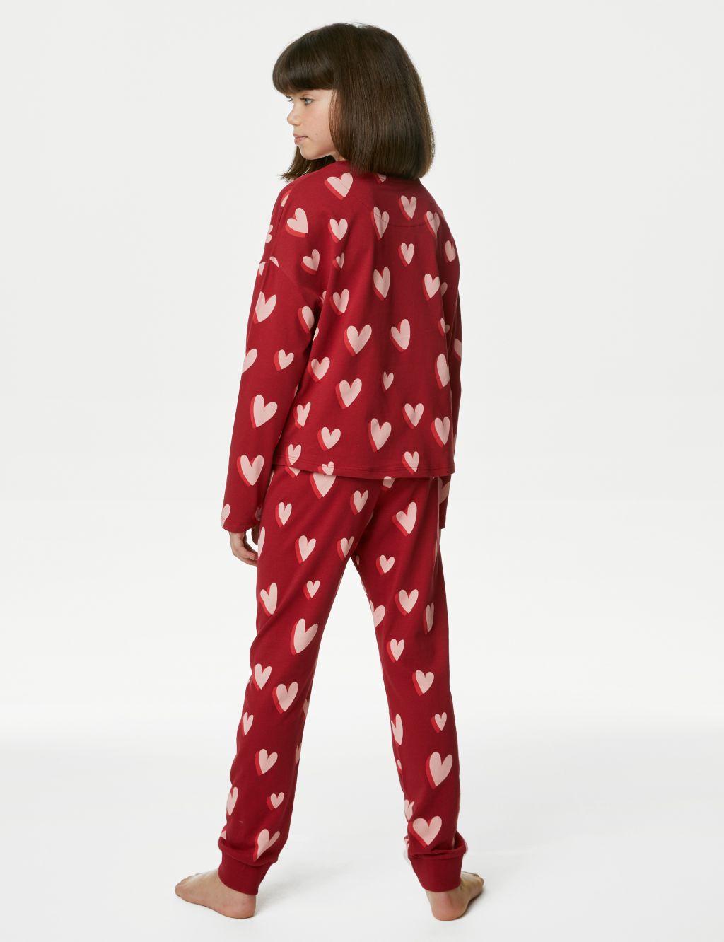 3pk Pure Cotton Heart Pyjama Sets (6-16 Yrs) image 3