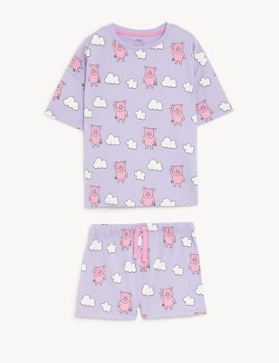 Pure Cotton Percy Pig™ Short Pyjama Set (2-16 Yrs)