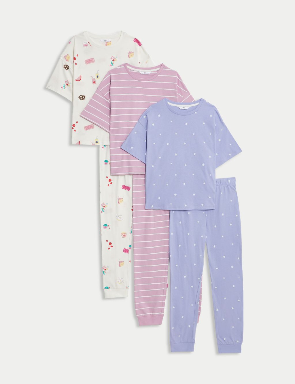 3pk Pure Cotton Printed Pyjama Sets (6-16 Yrs) image 1