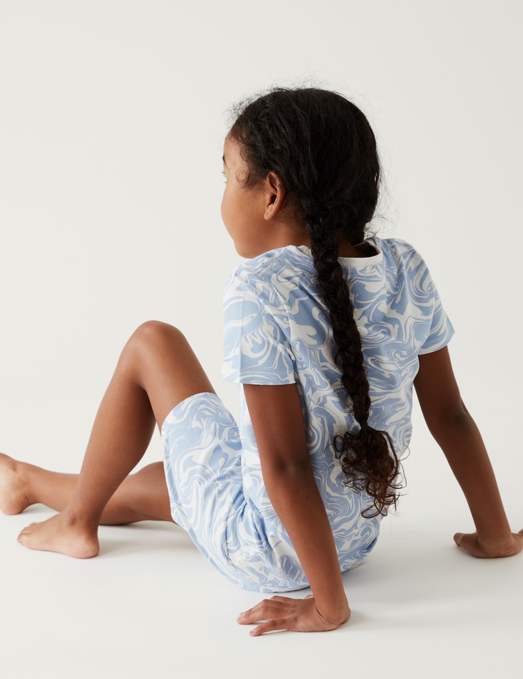 Cotton Rich Marble Print Short Pyjama Set (7-16 Yrs) image 2