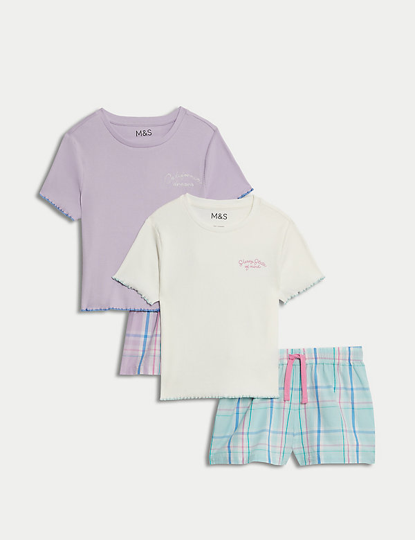 2pk Cotton Rich Check Pyjama Sets (6-16 Yrs) - JE