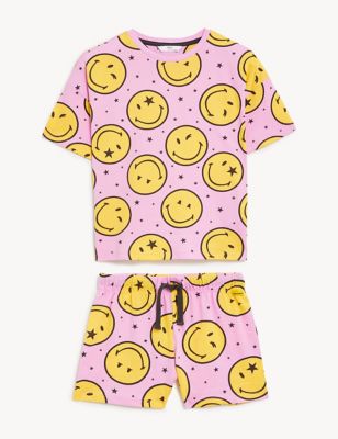 Pure Cotton SmileyWorld® Print Short Pyjama Set (6-16 Yrs)
