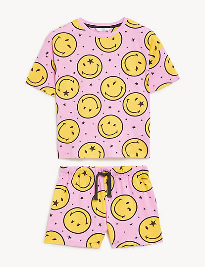 Pure Cotton Smiley Print Short Pyjama Set