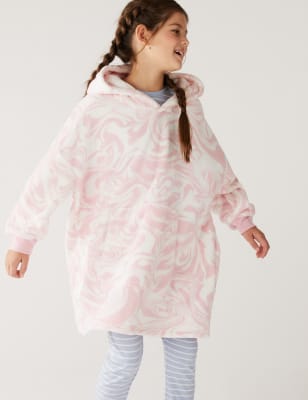 

M&S Collection Extra großer Fleece-Hoodie mit Marmormuster (3-16 J.) - Pink Mix, Pink Mix