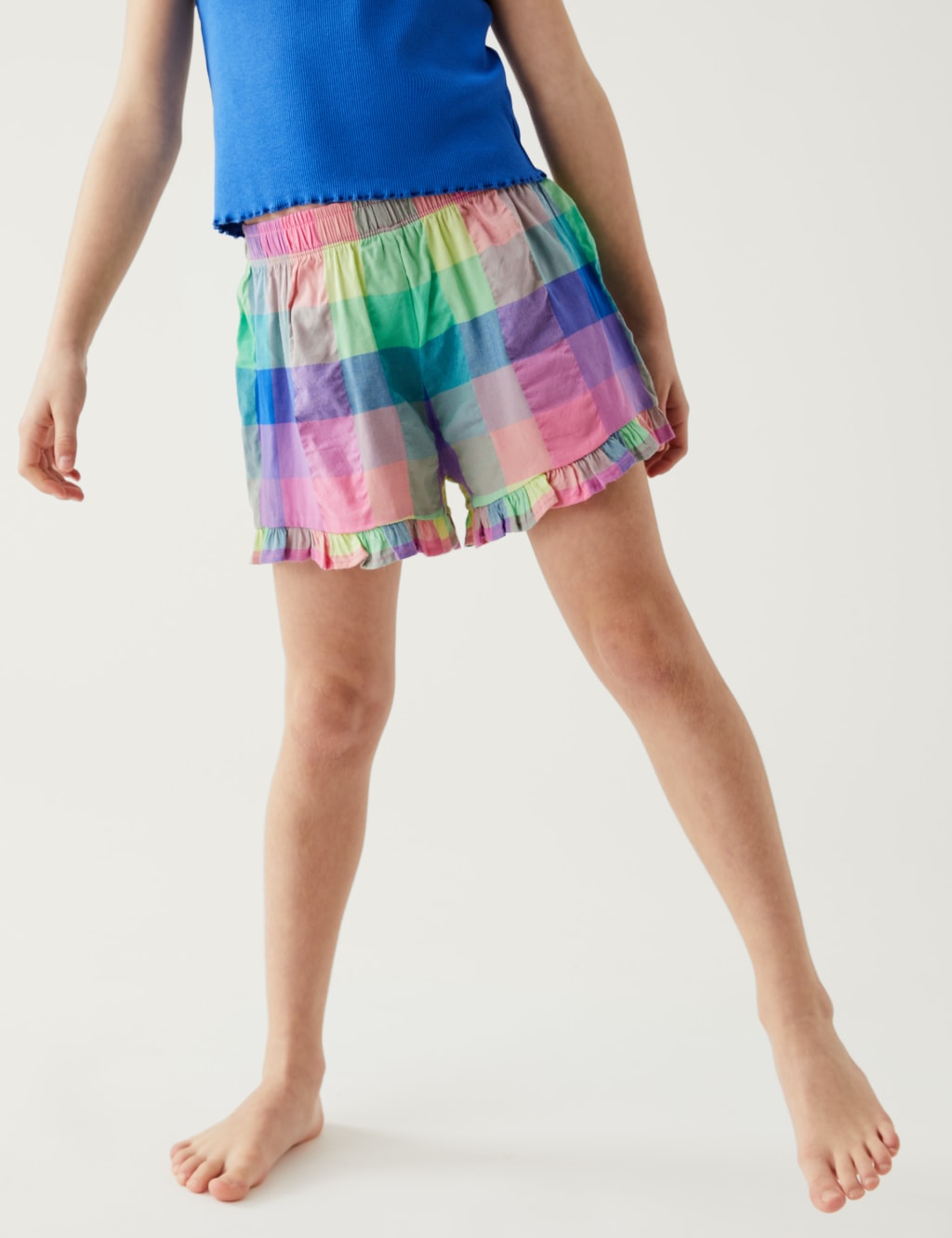 Cotton Rich Checked Short Pyjama Set (6-16 Yrs) image 3