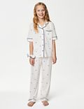 Cotton Blend Butterfly Pyjamas with Scrunchie (6-16 Yrs)