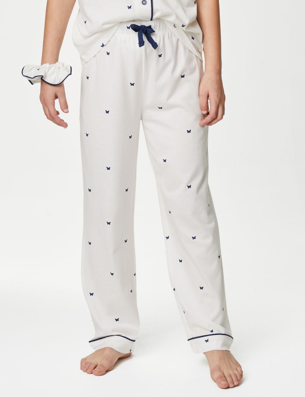 Cotton Blend Butterfly Pyjamas with Scrunchie (6-16 Yrs) image 5