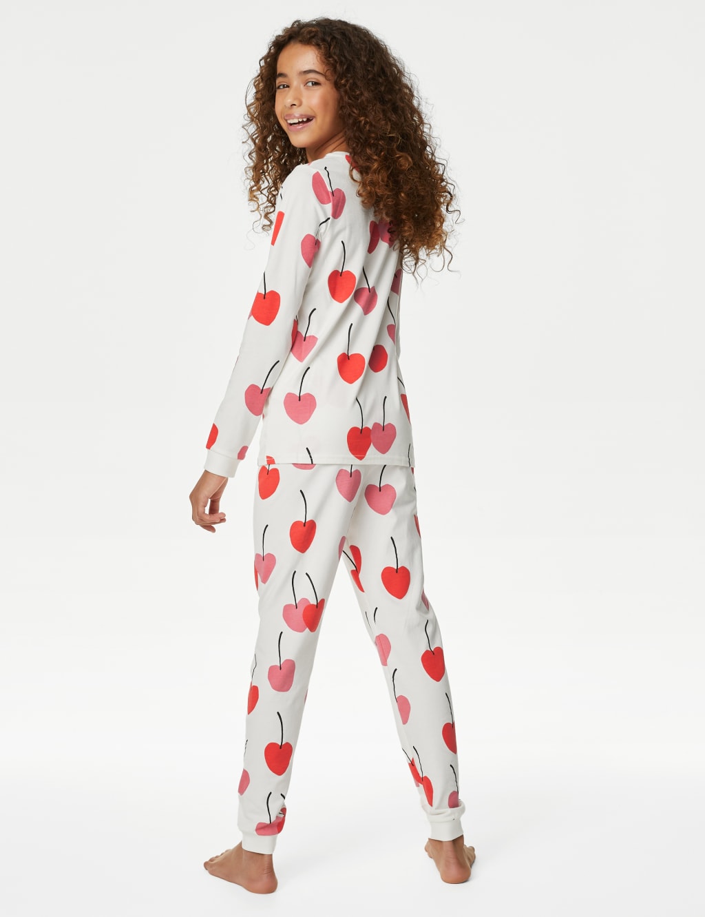 Cotton Rich Cherry Print Pyjamas (7-14 Yrs) image 3