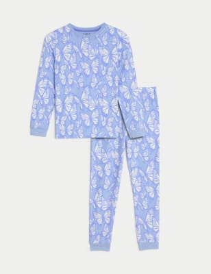 

Girls M&S Collection Cotton Rich Butterfly Pyjamas (7-14 Yrs) - Blue, Blue