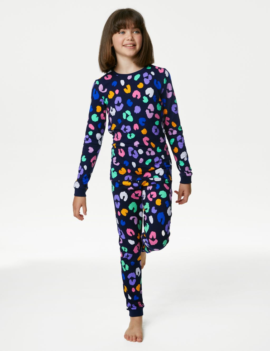 Cotton Rich Leopard Print Pyjamas (7-14 Yrs) image 1