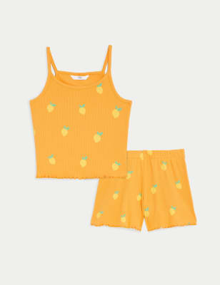 

Girls M&S Collection Cotton Rich Lemon Print Short Pyjama Set (6-16 Yrs) - Orange Mix, Orange Mix