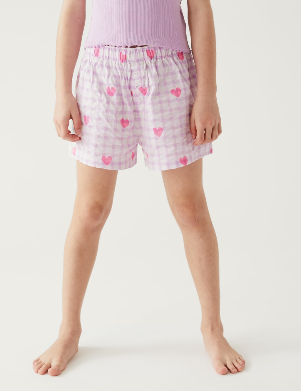 Cotton Rich Heart Checked Pyjamas (6 - 16 Yrs) image 3