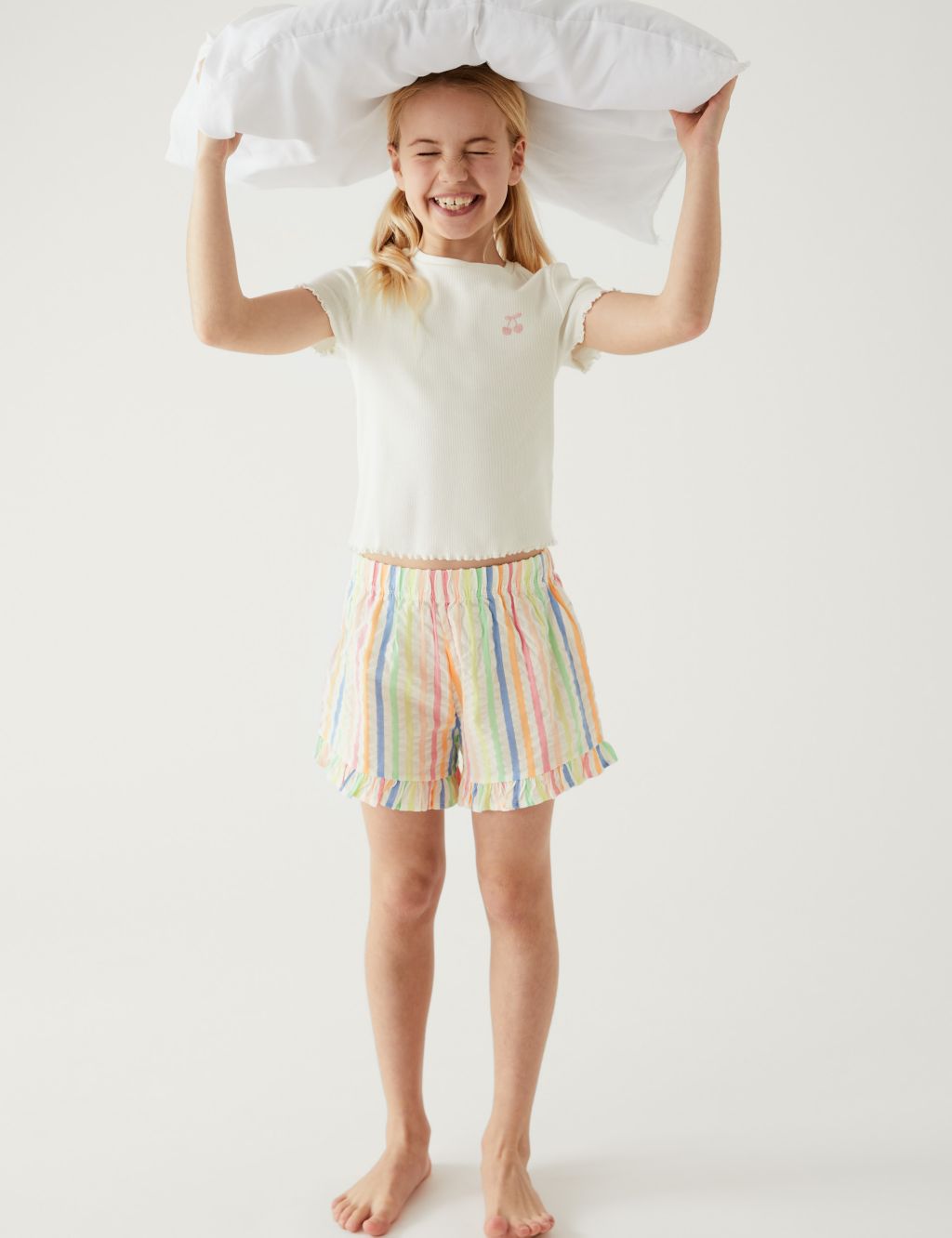 Cotton Rich Striped Short Pyjama Set (6 - 16 Yrs) image 1