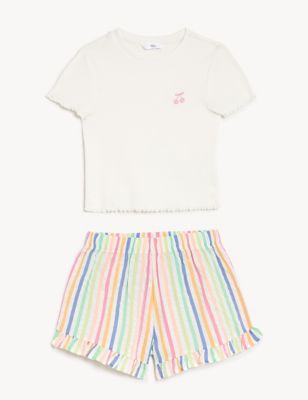 Cotton Rich Striped Short Pyjama Set (6-16 Yrs)