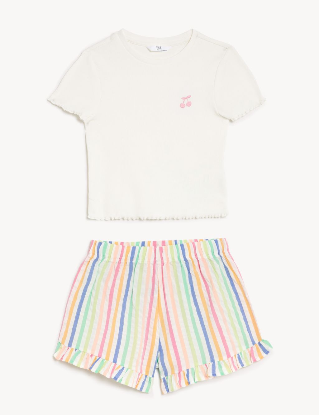 Cotton Rich Striped Short Pyjama Set (6-16 Yrs) image 2