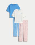 2 件装纯棉雏菊图案睡衣套装（6-16 岁）