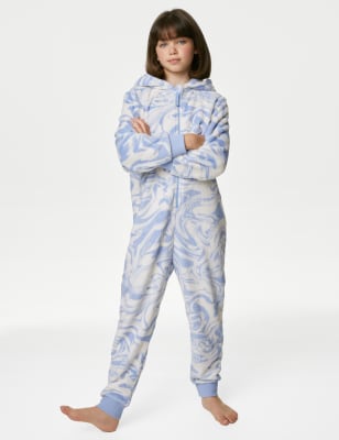 Marble Print Fleece Onesie (6-16 Yrs)