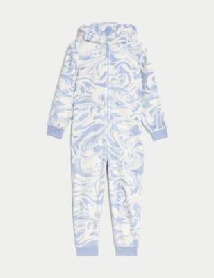 

Girls M&S Collection Marble Print Onesie (6-16 Yrs) - Blue Mix, Blue Mix