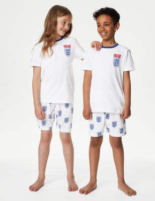 

M&S Collection Schlafanzugset aus reiner Baumwolle mit Englandmotiv (6-16 J.) - White Mix, White Mix