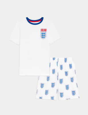 

Unisex,Boys,Girls M&S Collection Pure Cotton England Short Pyjama Set (6-16 Yrs) - White Mix, White Mix