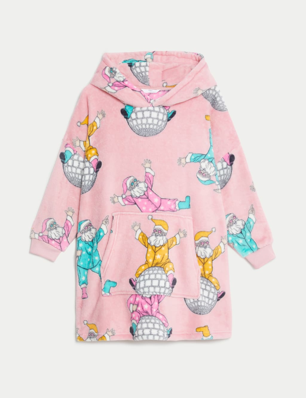 Fleece Disco Santa Oversized Hoodie (3-16 Yrs) image 2