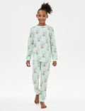 Puur katoenen pyjama met kattenmotief (7-14 jaar)
