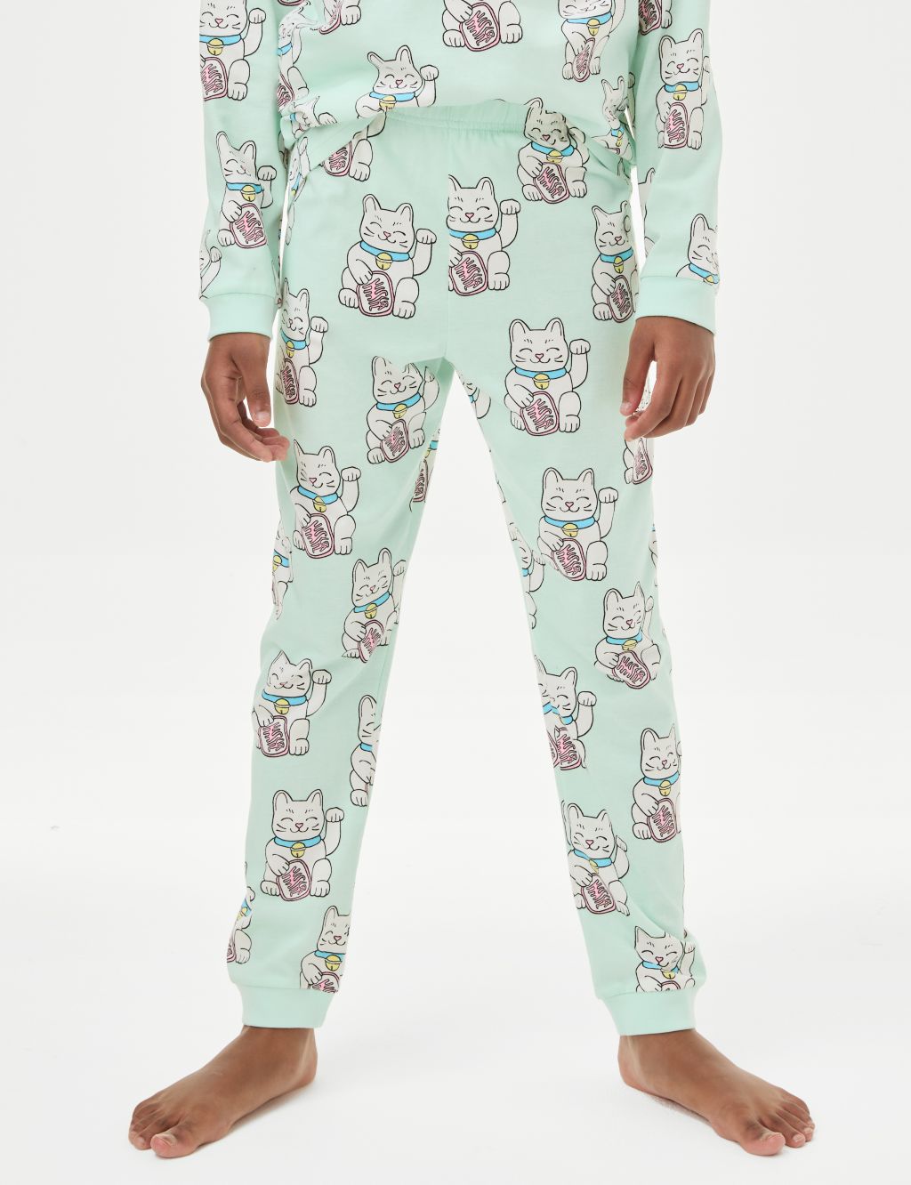 Pure Cotton Cat Pyjamas (7-14 Yrs) image 4