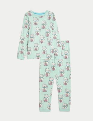 Pure Cotton Cat Pyjamas (7-14 Yrs)