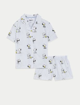 

Girls M&S Collection Snoopy™ Striped Short Pyjama Set (6-16 Yrs) - Blue, Blue