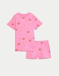 Pijama 100% algodón con estampado de corazones y polos (7-14&nbsp;años)