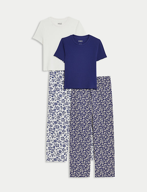 2pk Cotton Rich Floral Pyjamas - QA