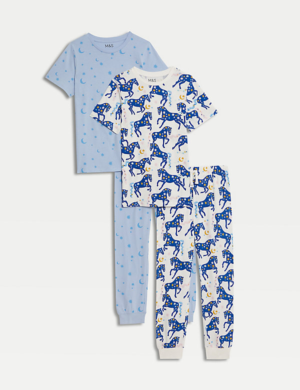2pk Pure Cotton Print Pyjama Sets (6-16 Yrs) - HU