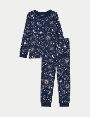 

Girls M&S Collection Pure Cotton Celestial Print Pyjamas (7-14 Yrs) - Navy Mix, Navy Mix