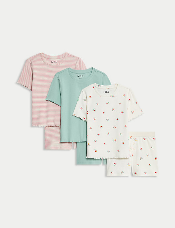 3pk Cotton Rich Pyjama Sets (6-16 Yrs) - GR