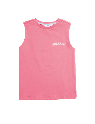 

M&S Collection Mix & Match - Parte de arriba de pijama 100% algodón con texto (6-16 años) - Pink, Pink
