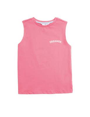 

Girls M&S Collection Mix & Match Pure Cotton Slogan Pyjama Top (6-16 Yrs) - Pink, Pink