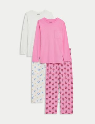 2pk Pure Cotton Floral Pyjamas - LV