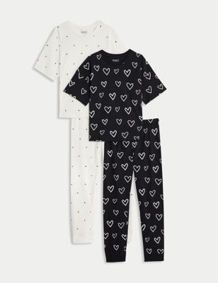 

Girls M&S Collection 2pk Pure Cotton Heart & Star Pyjama Sets (12 Mths - 16 Yrs) - Carbon, Carbon